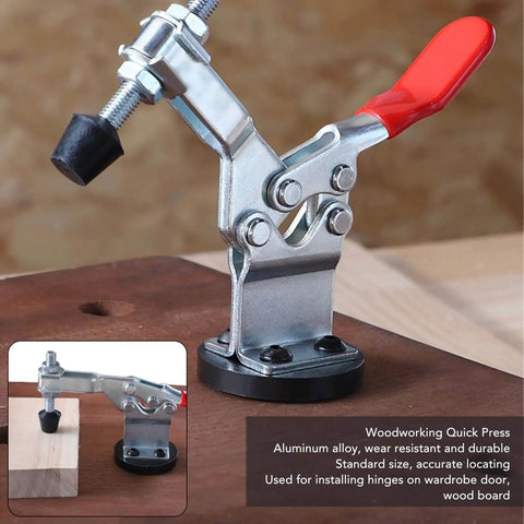 Quick Release Woodworking Bench Clamp Set With Toggle Clamps For Woodworking Jigs And Fixtures Hold Down Clamps, shown side view