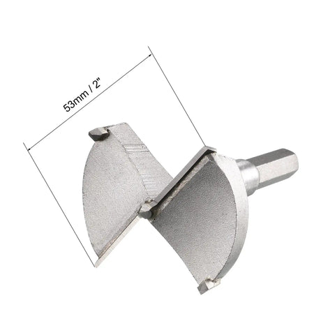 Pro Grade Forstner Drill Bit 53mm Tungsten Carbide Wood Hole Saw Auger Opener for Hinge Mortises and Furniture Drilling