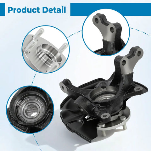Front Left Steering Knuckle and Wheel Bearing Hub Assembly for Toyota Camry ES330 2004 2005 2006 V6 3.0L 3.3L Direct Bolt In Replacement Fits Front Left Wheel Hub OEM Part 686273 Easy Install