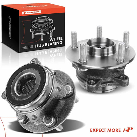 Two Front Wheel Bearing And Hub Assemblies For Toyota Prius 2010 2015 Prius Plug In 2013 2015 And Lexus CT200h 2011 2017 Four Bolt Mount Only Fits 4 Lug Models Ready To Roll displayed with packaging