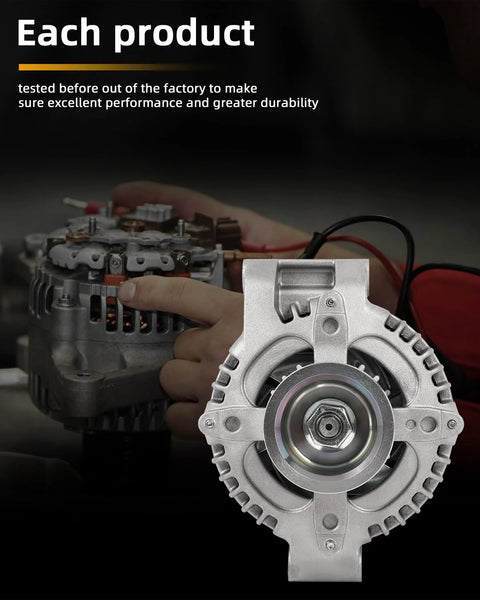 Alternator Replacement For Acura ILX 2.4L 2013 2014 2015 And Honda Civic 2.4L 2012 2013 2014 2015 And Honda CR-V 2.4L 2012 2013 2014 12V 120Amp S7 Pulley Fits 104210-1530 Easy Install Plug And Play front view
