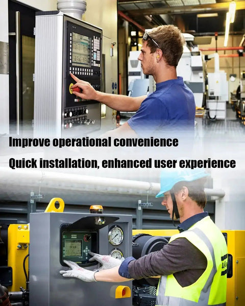 Technician using IP67 Waterproof Emergency Stop Button Built Tough Outdoor Enclosure Industrial Grade Shut Down Switch 660V 10A