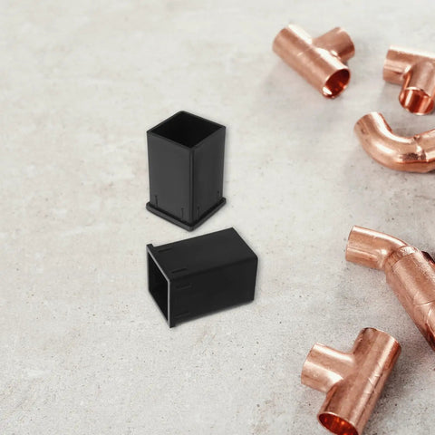 TEHAUX black plastic square-tube reducer sleeves for 1.57x2.36 in tubing, set of 6