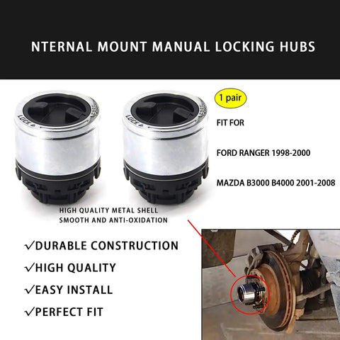 Manual Wheel Locking Hubs 2 Pack For Ford Ranger 1998 2003 Explorer 1995 2001 And Mazda B Series B2500 B3000 B4000 Pickup 1998 2009