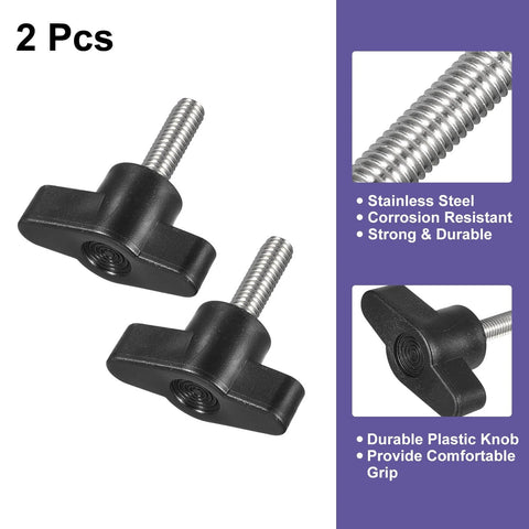 2 Pack M6 X 20mm Thumb Screws T Shape Knobs In 304 Stainless Steel, clamping handles, showing corrosion resistance features