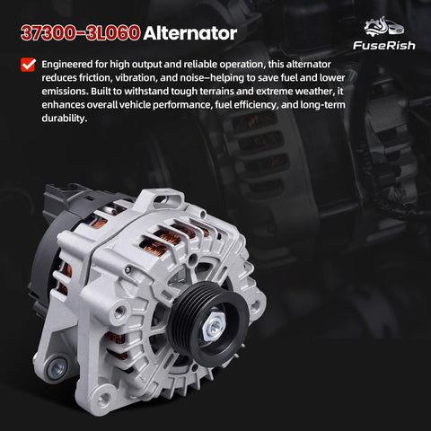180 Amp Alternator Replacement For Hyundai Palisade 2020 To 2023 And Kia Telluride 2020 To 2022 3.8L V6 CW Rotation S6 Pulley