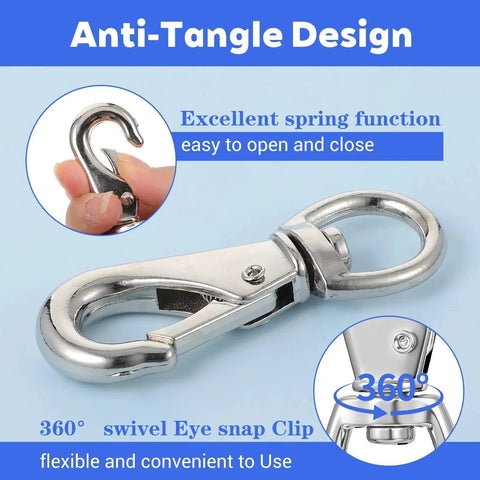 YBEATY 3.5-inch stainless steel swivel snap hook with spring-loaded gate