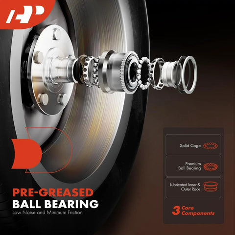 Exploded view of rear wheel bearing hub assembly 5 lug compatible with Mazda CX 5 2013 2020 and Mazda 6 2014 2020 FWD only