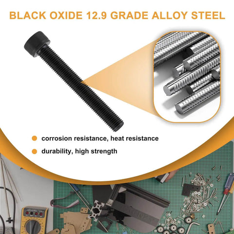 660 Piece M2 Socket Head Cap Screws Kit With Nuts And Washers Black Oxide 2mm Thread Hex Drive Includes M2 By 4mm 6mm 8mm 10mm 12mm 16mm 20mm 25mm 30mm Fully Threaded Alloy Steel For DIY Projects