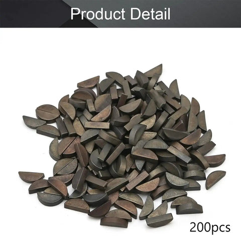 200-Piece Woodruff Key Set For Pulleys And Shafts, half moon semicircle keys in stainless steel, precision machined, 200 pieces