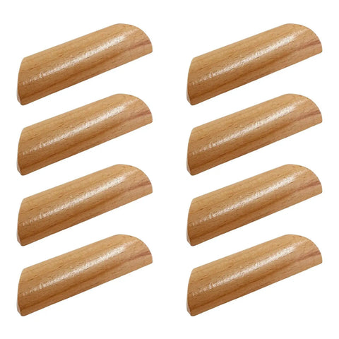 Wooden Handle Set 64mm Hole Centers Decorative Furniture Pulls Painted Smooth Finish for Kitchen Cupboard Closet Drawer Wardrobe Cabinets