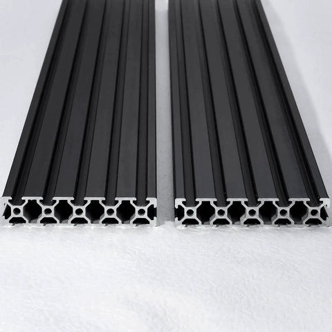 Heavy Duty T Slot Aluminum Extrusion 20 Series For DIY 3D Printer Parts And CNC Projects Black Anodized 1000mm Two Piece Pack