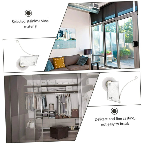 Heavy Duty Barn Door Rollers Kit With Electroplated Stainless Steel Tracks installed in modern home interiors