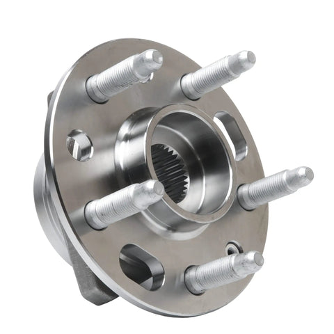 Front Or Rear Wheel Hub Bearing Assembly Set Of 2 For Buick Cadillac Chevrolet GMC Vehicles Fits Lacrosse CTS Equinox Impala Malibu Terrain Replaces 513288 951-301 13507374 Smooth Spin Quiet Ride Easy Install Beef Up Your Ride, close-up view showing metal construction
