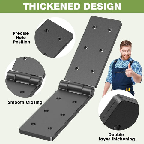 Heavy Duty Gate Hinges 270 Degree Folding Butt Hinges With Electroplating Solid Double Layer Construction in close-up detail view