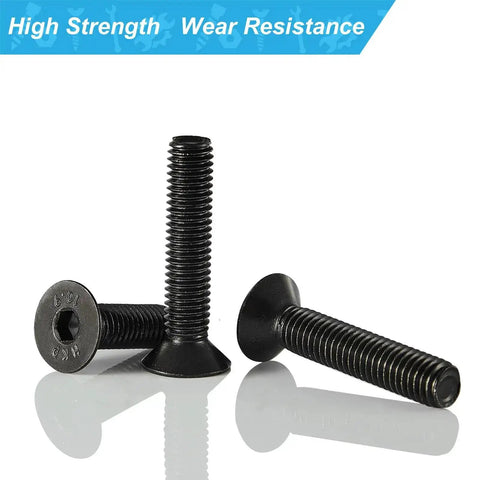 M4 Flat Head Hex Socket Cap Screws Set Includes 8Mm 12Mm 16Mm 20Mm 25Mm Lengths, Built Tough 100Pcs, 10.9 Grade Alloy Steel
