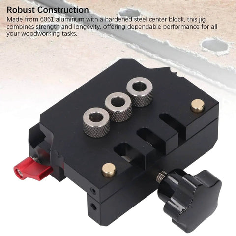 Self Centering Doweling Jig Kit For Woodworking Top Notch Professional Grade Aluminum Alloy Tool with 3 drill bit locators