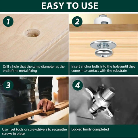 Step-by-step guide using 80 Piece Expansion Screw Petal Nut Kit For M4-20 M4-25 M5-25 M6-25 Sizes in DIY projects