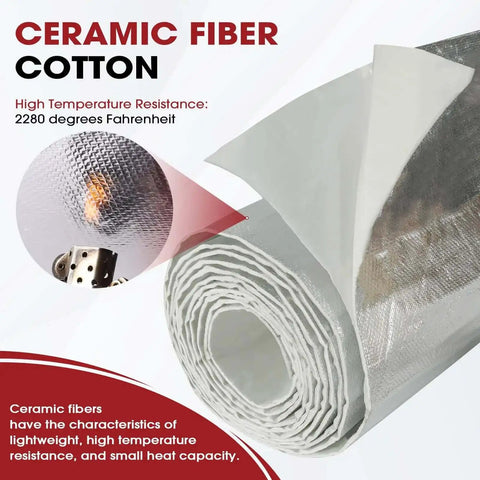 78 Mil Thick Heat Shield Aluminum Foil Mat With Ceramic Fiber Barrier For Extreme Heat Up To 2300F Self Adhesive Insulation Sheet