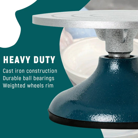 All Metal Pottery Banding Wheel 7 Inch Heavy Duty Pro Grade Turntable For Ceramics With Ball Bearings Non Slip Base