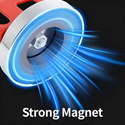 Close-up of the Magnetic TIG Welding Torch Holder With Strong Magnet Base For Welder Workbench Red, Durable Low Carbon Steel.