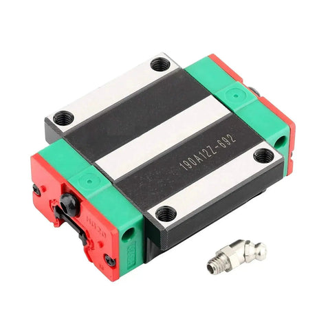 HGW25 Square Linear Guide Rail Kit 400mm With Four Flange Carriage Blocks For 3D Printers And DIY Projects, close-up of block.