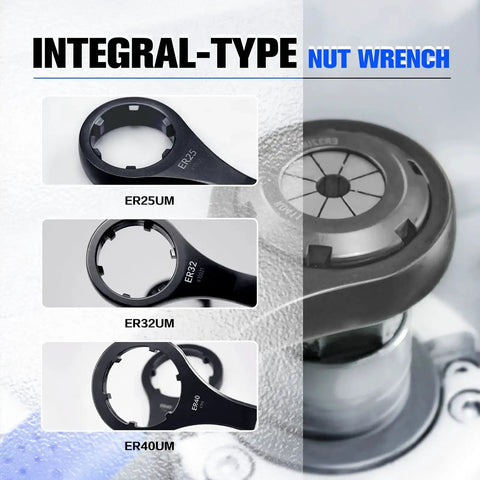 Pro Grade ER Nut Wrench Set For ER25UM ER32UM ER40UM Collet Chuck Lathe CNC Clamping Nut Heavy Duty Carbon Steel HRC 58 62