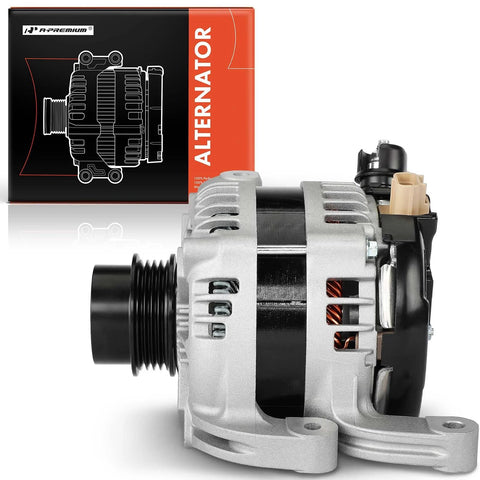 Alternator Replacement For Ford Mustang 2015 To 2023 2.3L EcoBoost RWD 12V 200A With Four Groove Decoupler Pulley Clockwise Rotation