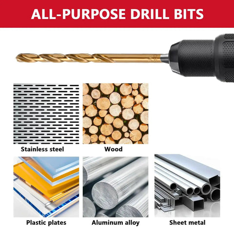 Pro Grade Heavy Duty Cobalt Drill Bit Set With 29 Pieces M35 High Speed Steel Twist Drill Bits for various materials