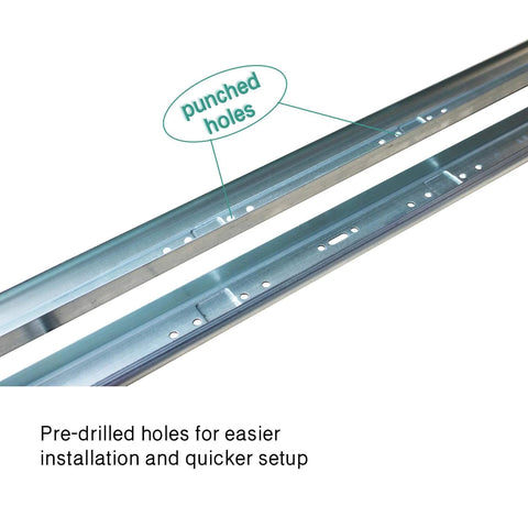 Garage Door Side Tracks Rails Replacement Kit For 8 Foot Doors With 2 Inch Rollers Galvanized Steel Vertical Tracks, pre-drilled holes