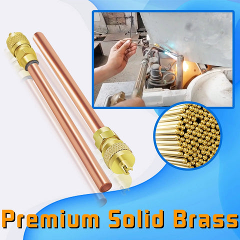 HVAC Schrader valve service kit, 30 pcs, solid brass construction, 1/4 SAE x 1/4 OD x 3.54 in stem