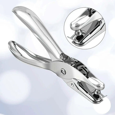 Circle Shaped Handheld Paper Hole Punch, 1/8 Inch Single Hole Punch, metal craft tool for tags, tickets, greeting cards up to 8 sheets