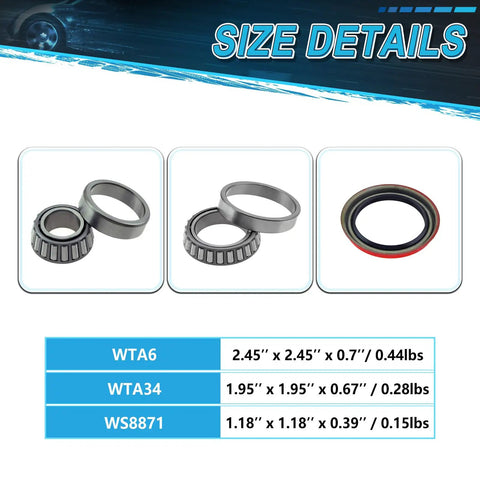 Front Wheel Bearing Seal Kit For GM Cars 1982 To 1992 Fits Camaro S10 Blazer Monte Carlo Malibu Caballero Grand Prix Regal S15 And More Premium Front Axle Seals Replacement Ready To Roll size details