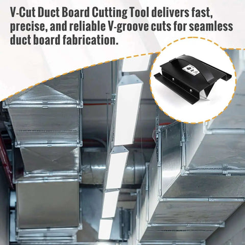 2 Inch V Cut Duct Board Tool For HVAC Foldable Joint Duct Sheet Cutter With V Groove Heavy Duty Sled Frame Black Finish