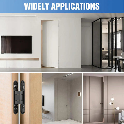Hidden Door Hinges For Secret Doors 6 Inch By 2.5 By 1 3 Way Adjustable Butt With Invisible Concealed Mounting Black