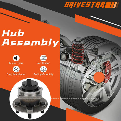Rear Wheel Hub And Bearing Assembly Fits Pontiac Vibe 2003 2008 Toyota Celica 2000 2005 Corolla Matrix Prius 2004 2009 Scion tC 2005 2010 ABS 5 Lug FWD, featuring easy installation details in an illustrative view.