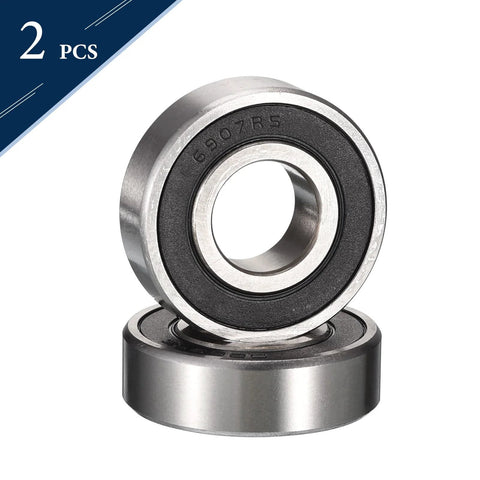 HiPicco 6907-2RS deep groove ball bearings, 35x55x10 mm, chrome steel with double rubber seals, 2 pcs, Amazon