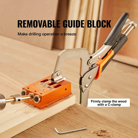34 Piece Pocket Hole Jig Kit With Toolbox Adjustable Versatile Pocket Hole Jig Set Featuring 11 Inch C Clamp Fixing Wood