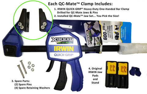 Quick Coupler Hand Clamp 18 Inch With Seven Eighths Uni Jaw Set featuring spare parts and IRWIN jaw pads.