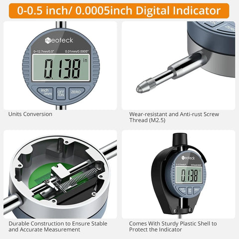 Ultra Precise Digital Dial Bore Gauge For Engine Cylinder Measurements with Digital Display and Screw Thread by Neoteck
