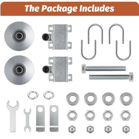 Two Piece Sliding Gate Rollers Galvanized Steel Hardware Kit For Two Inch Gate Frame And One Seven Eighths Inch Or One Five Eighths Inch Track Pipe With Double U Bolts