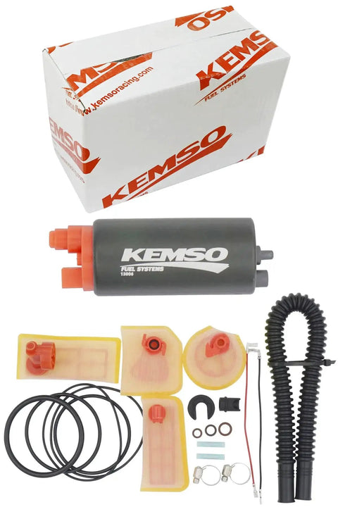 High-Flow In-Tank Fuel Pump For Kawasaki KX450F, KX450, KX450X, KX250F, with accessories and Kemso packaging