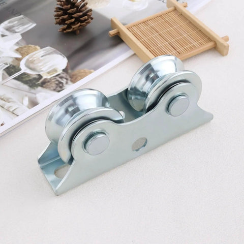 Heavy Duty V Groove Sliding Gate Wheel With Bracket Double Bearing Caster For Rolling Doors And Gates Galvanized Steel Roller