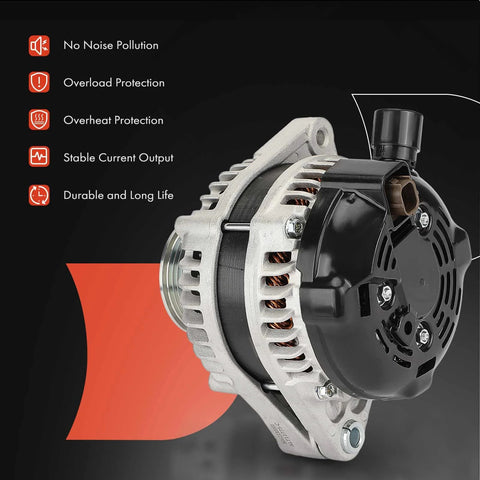 Alternator For Honda Odyssey 2014 2015 2016 2017 3.5L V6 12V 130A 6 Groove Clockwise Pulley Direct Fit Replacement Part