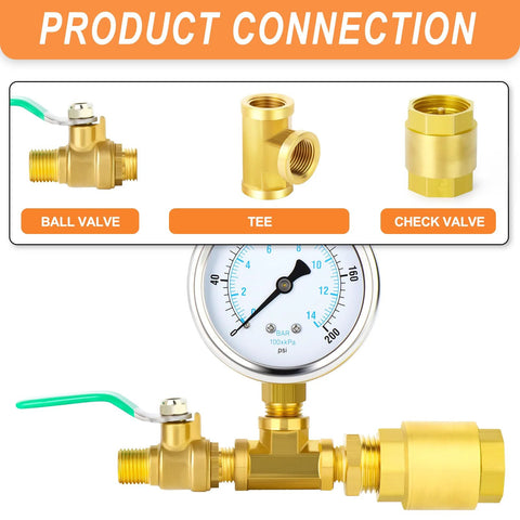 Amazon GASHER brass 2-pack check valves, 1" female thread, backflow prevention with pressure gauge.