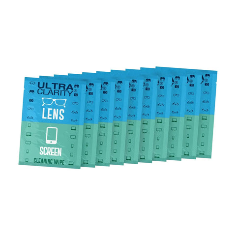Premoistened Lens Cleaning Wipes for Glasses and Screens Optical 210 Pack in blue packaging, angled view