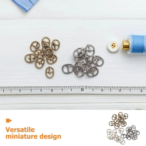 150 Piece Mini Alloy Belt Buckles And Fasteners Set For Doll Clothes Sewing DIY 5.5mm Small Metal Buckles In Silver Gunmetal And Antique Bronze