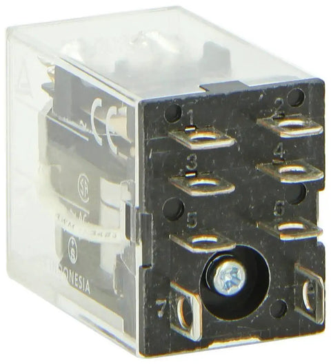 Close-up of IA General Purpose DPDT Relay Pack Of 2, 24 VAC Coil, 15 Amp Plug In Relay For Industrial Control, 7-pin configuration