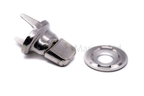 Turnbutton Fastener Cloth To Cloth Kit For Boat Canopy Canvas Covers With Eyelets Washers Studs Backing Plates Clinch Plates And Prongs Durable Marine Grade Hardware For Easy Seamless Canopy Install close-up