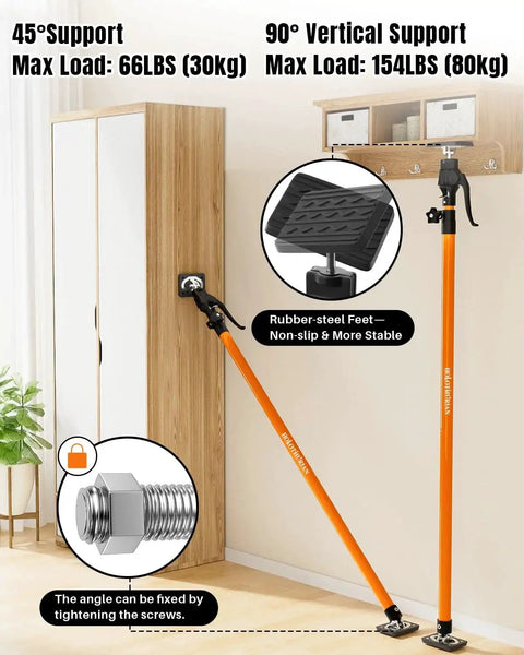 Adjustable Cabinet Jack Support Pole 49.2 To 114.2 Inches 154 LB Capacity 2 Pack supporting cabinet and ceiling